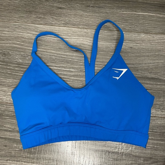 2 Gymshark Blue & Blue V Neck Sports Bras XS - Picture 2 of 4